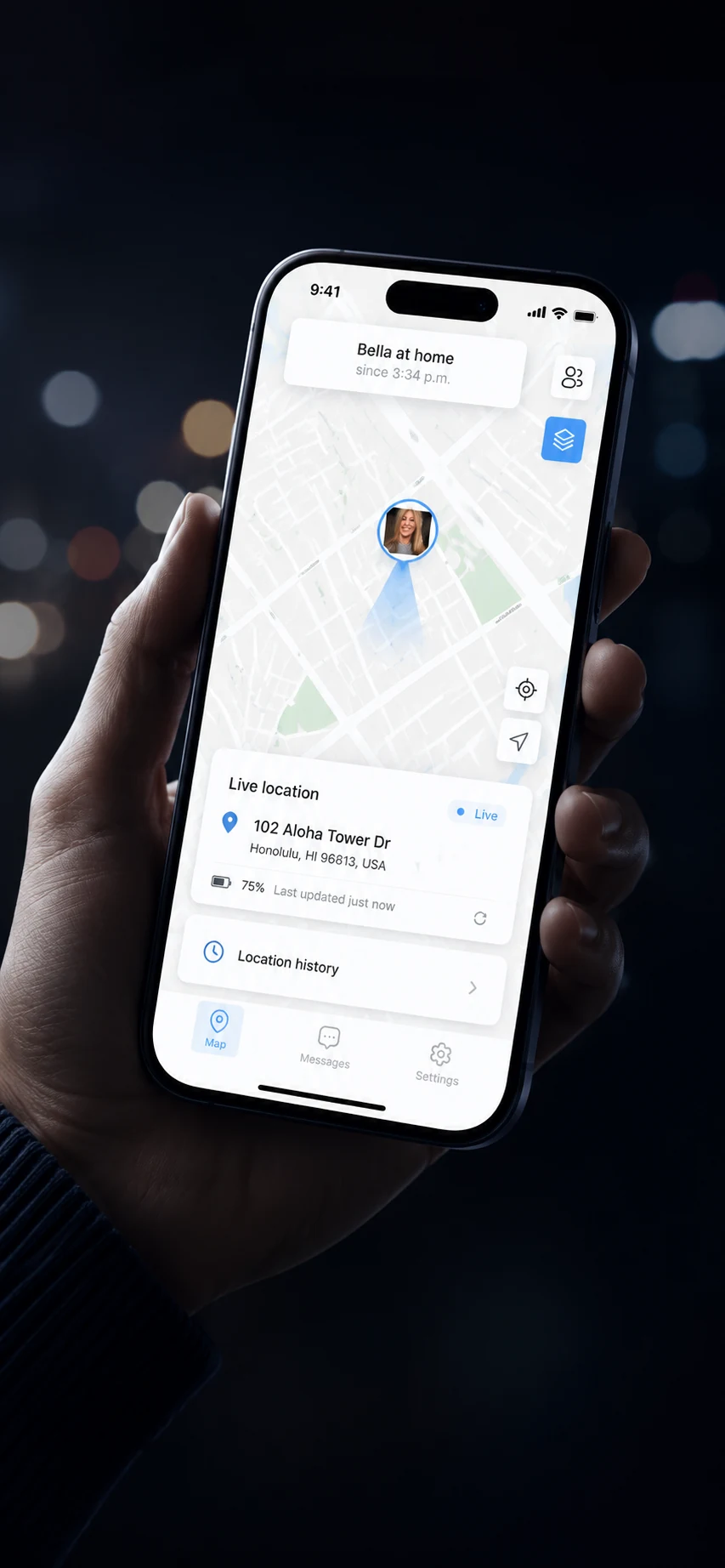LocateUs app preview - real-time location sharing