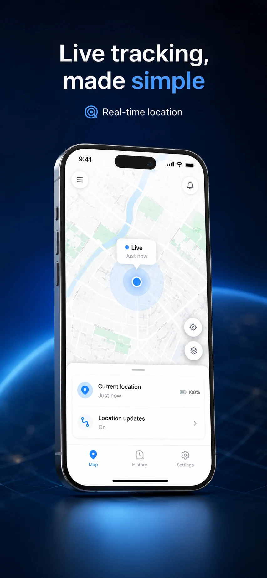 LocateUs app preview - safety notifications